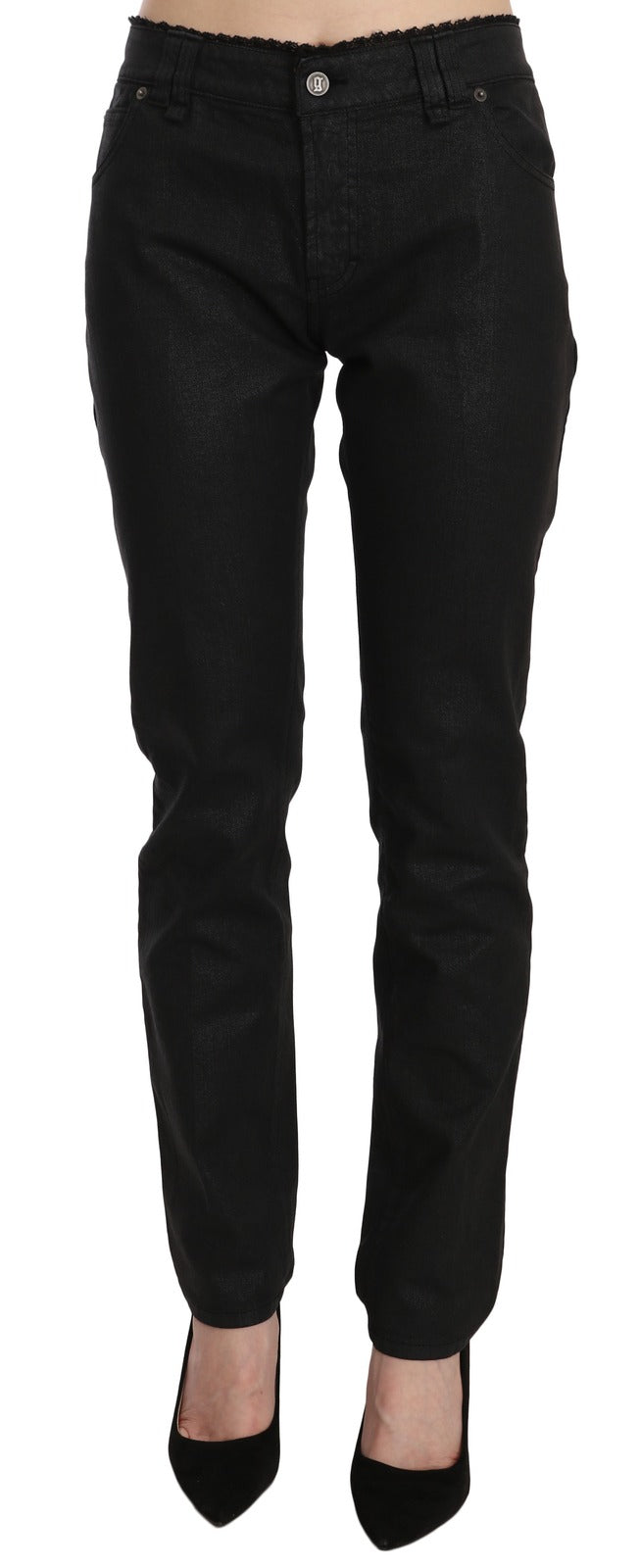 John Galliano Black Mid Waist Skinny Cotton Casual Denim Jeans John Galliano