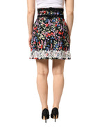 Dolce & Gabbana Black Floral Lace Cotton HighWaist Mini Skirt - Eljoys Fashion 