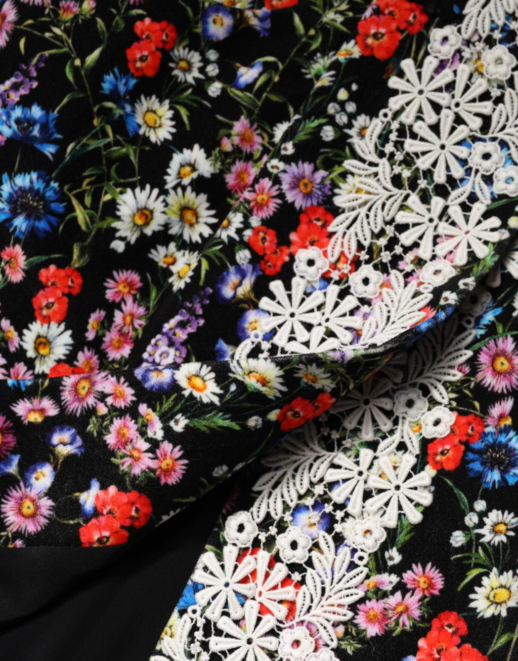 Dolce & Gabbana Black Floral Lace Cotton HighWaist Mini Skirt - Eljoys Fashion 