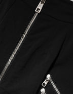 Dolce & Gabbana Black Polyester Zipper High Waist Mini Skirt - Eljoys Fashion 