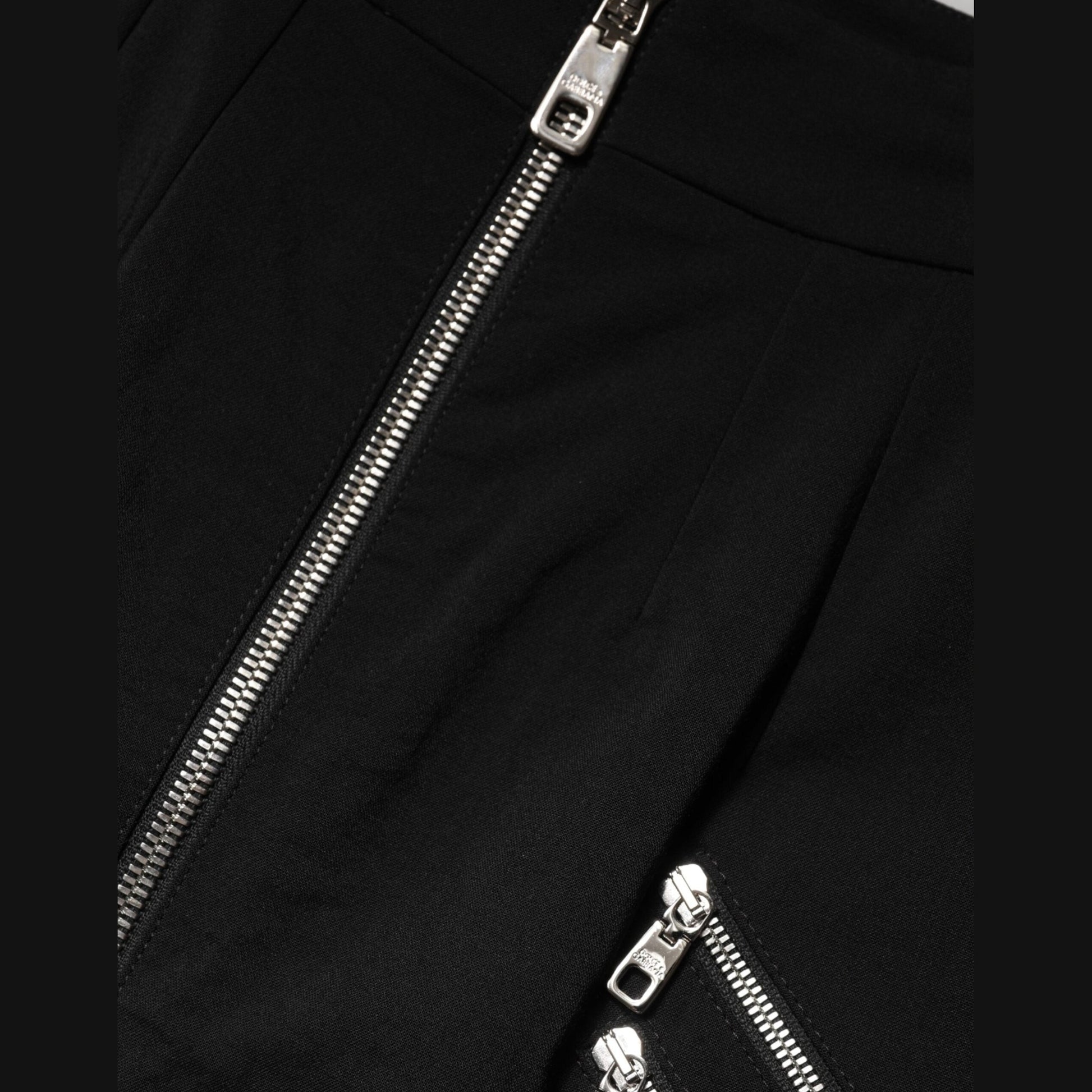 Dolce & Gabbana Black Polyester Zipper High Waist Mini Skirt Dolce & Gabbana
