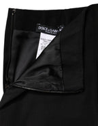 Dolce & Gabbana Black Cotton Pencil Cut High Waist Mini Skirt - Eljoys Fashion 