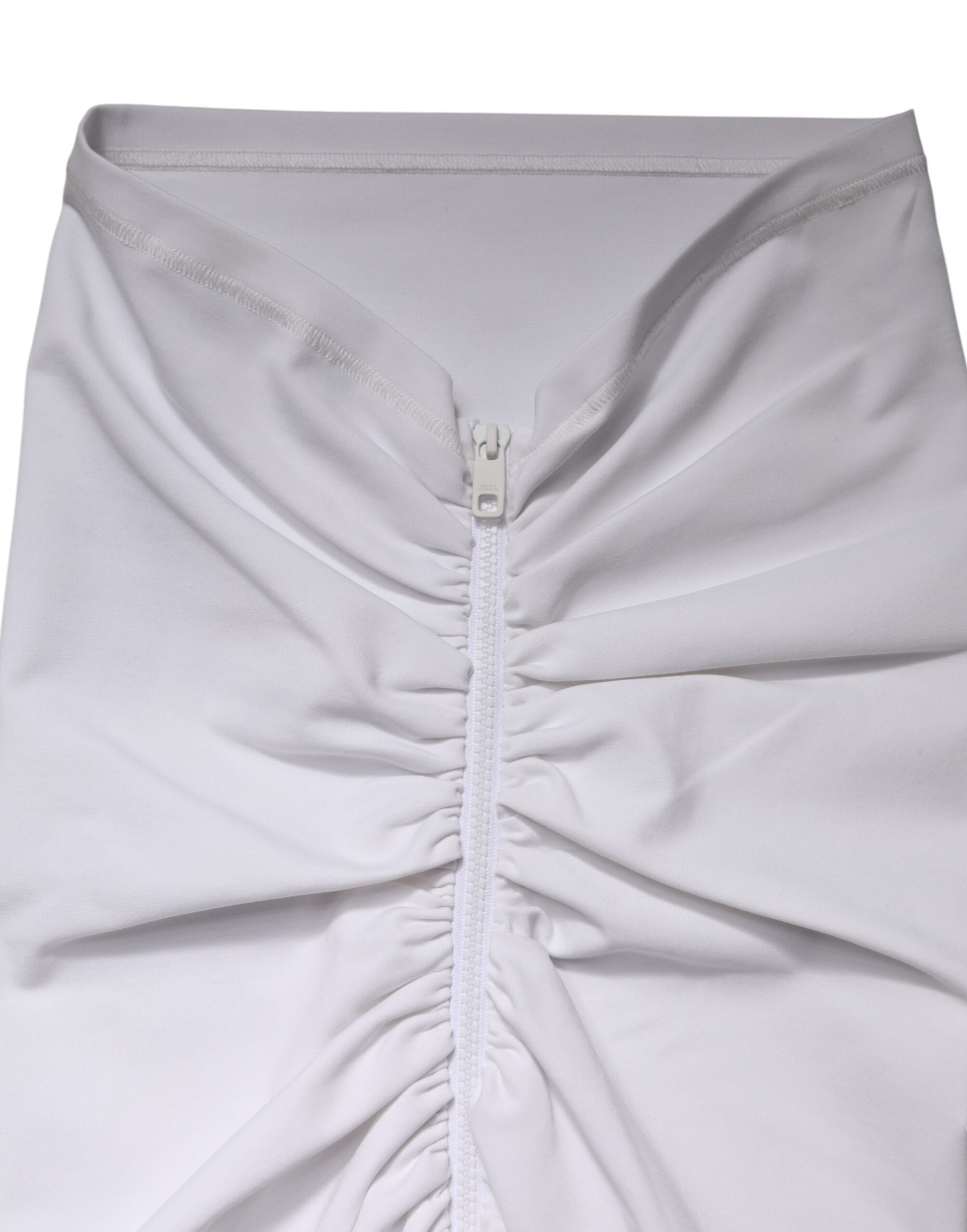 Dolce & Gabbana White Viscose Pencil Cut High Waist Mini Skirt Dolce & Gabbana