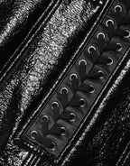 Dolce & Gabbana Black Nylon Eyelet Detail Coated Mini Skirt - Eljoys Fashion 