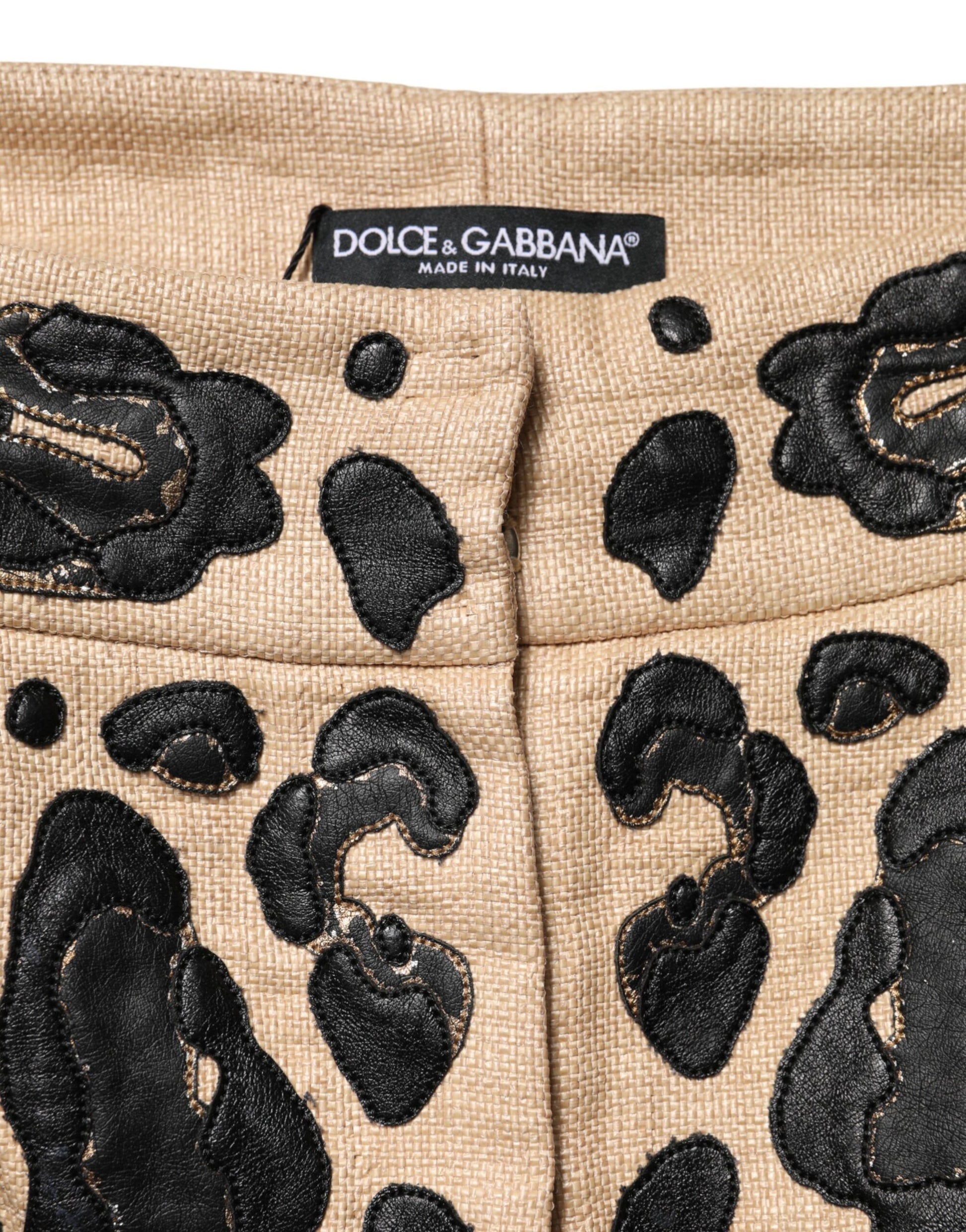Dolce & Gabbana Beige Leopard Nylon Bermuda Mini Shorts Dolce & Gabbana