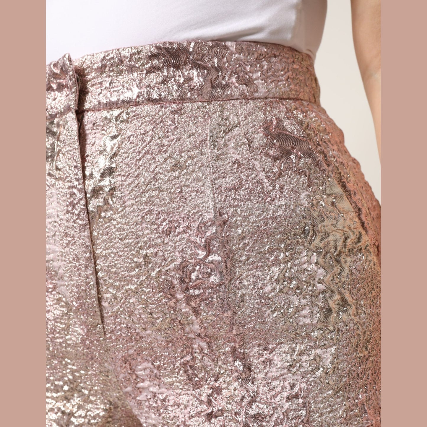 Dolce & Gabbana Pink Jacquard High Waist Hotpants Shorts Dolce & Gabbana