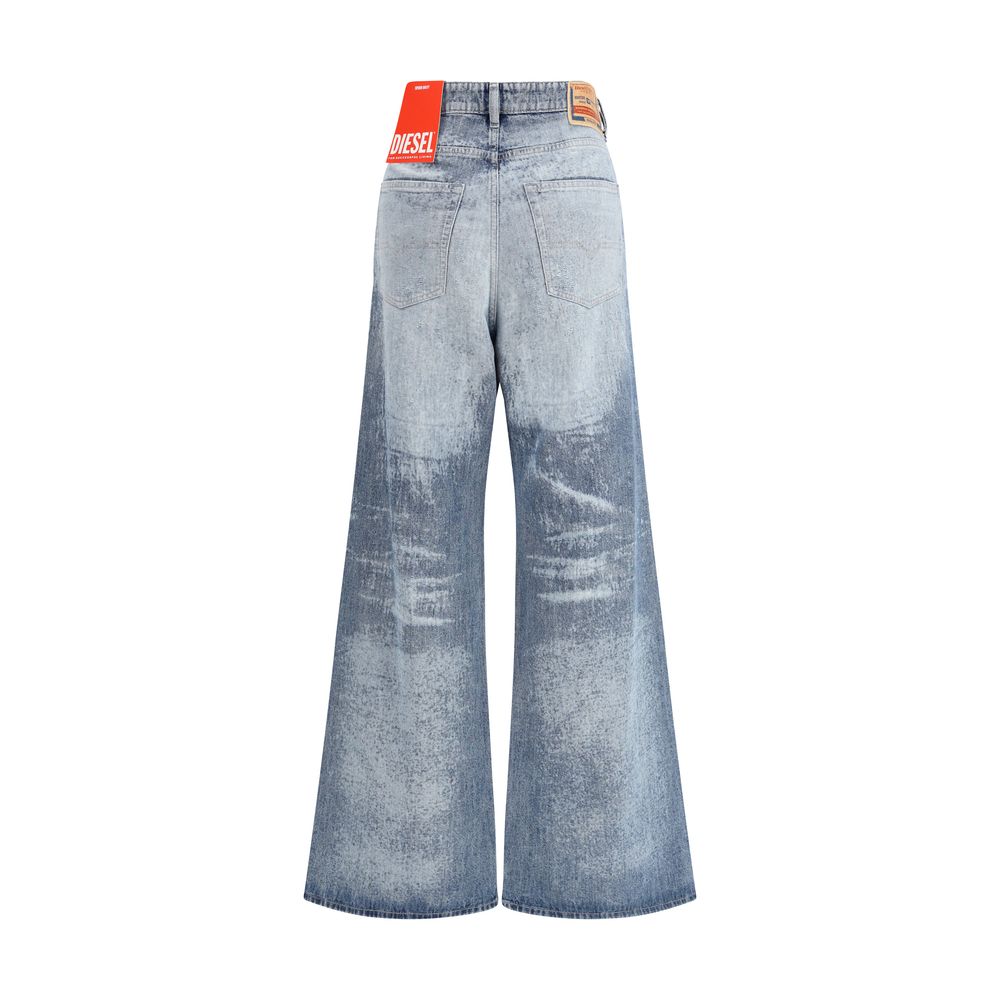 Diesel Blue Cotton Flared Jeans Diesel