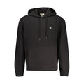Black cotton men's sweatshirt by Calvin Klein with a classic crew neck and minimalist logo detail.