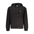 Black cotton men's sweatshirt by Calvin Klein with a classic crew neck and minimalist logo detail.