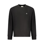 Black Calvin Klein men's cotton sweatshirt with a classic crewneck design and subtle branding detail.
