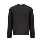 Black Calvin Klein men's cotton sweatshirt with crew neck and long sleeves, casual and comfortable for everyday wear.