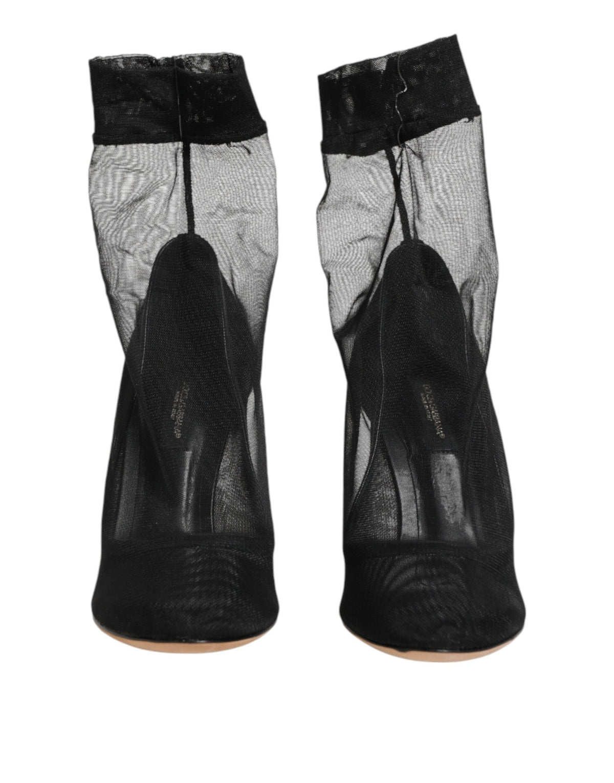 Dolce & Gabbana Black Nylon Stretch Mesh Sock Boots  Shoes - Eljoys Fashion 