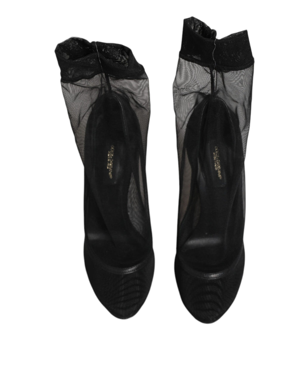 Dolce & Gabbana Black Nylon Stretch Mesh Sock Boots  Shoes - Eljoys Fashion 