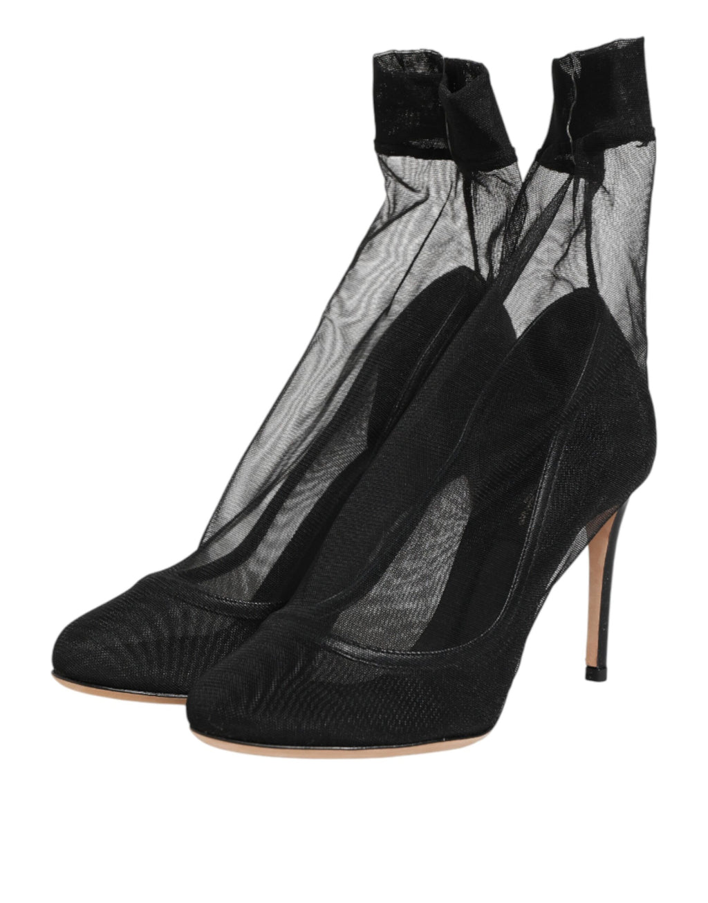 Dolce & Gabbana Black Nylon Stretch Mesh Sock Boots  Shoes - Eljoys Fashion 