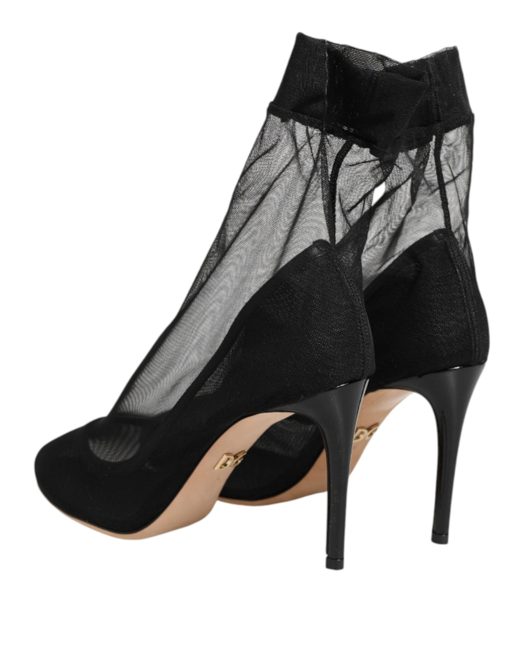 Dolce & Gabbana Black Nylon Stretch Mesh Sock Boots  Shoes - Eljoys Fashion 