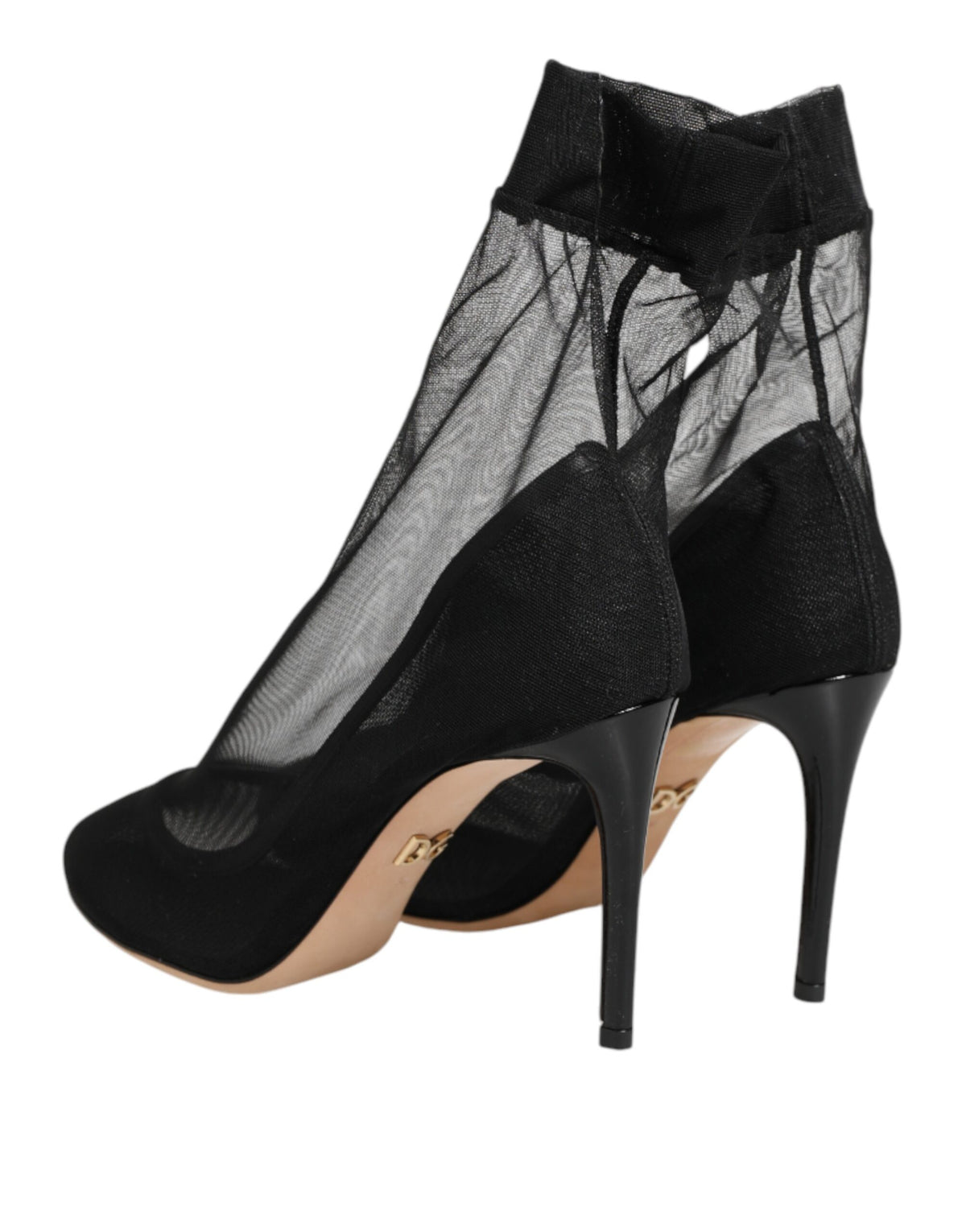 Dolce & Gabbana Black Nylon Stretch Mesh Sock Boots  Shoes - Eljoys Fashion 