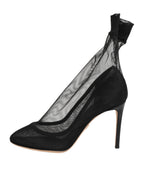 Dolce & Gabbana Black Nylon Stretch Mesh Sock Boots  Shoes - Eljoys Fashion 