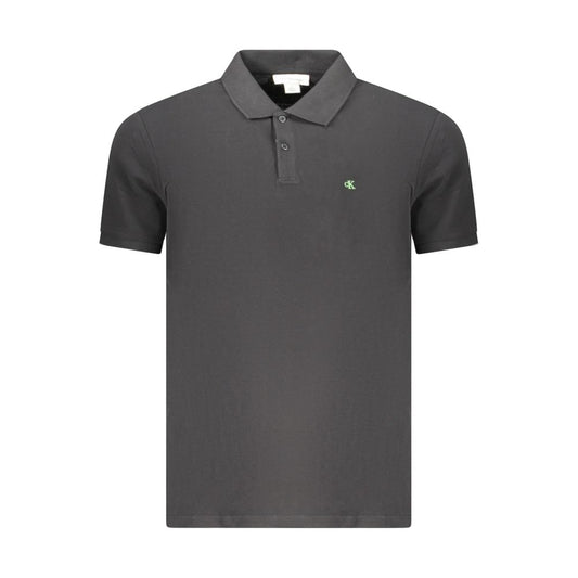 Calvin Klein Black Cotton Men Polo Calvin Klein
