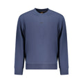 Hugo Boss men's blue cotton sweatshirt with crew neck and long sleeves, casual and comfortable for everyday wear.
