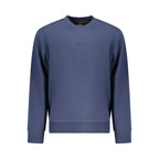 Hugo Boss men's blue cotton sweatshirt with crew neck and long sleeves, casual and comfortable for everyday wear.