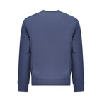 Hugo Boss blue cotton men's sweatshirt with crew neckline and long sleeves, casual fit, and subtle logo detail.