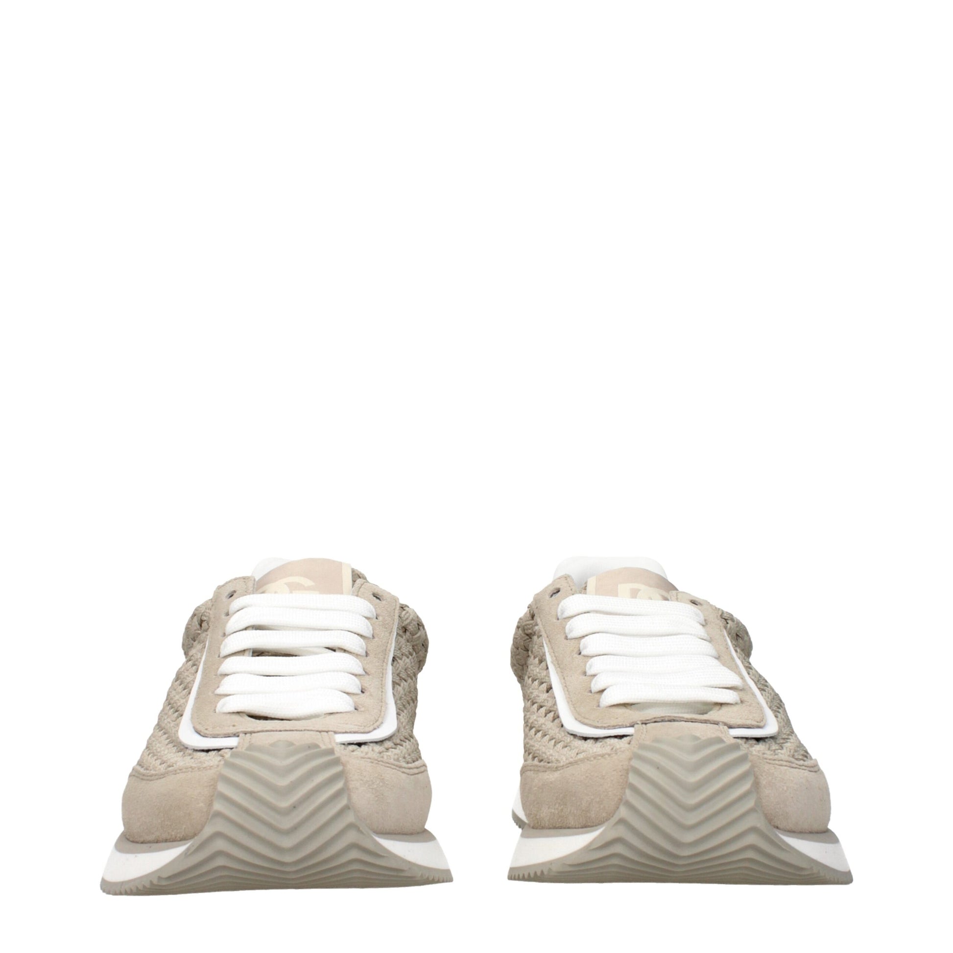 Dolce & Gabbana Beige Fabric Low Top Sneakers Dolce & Gabbana