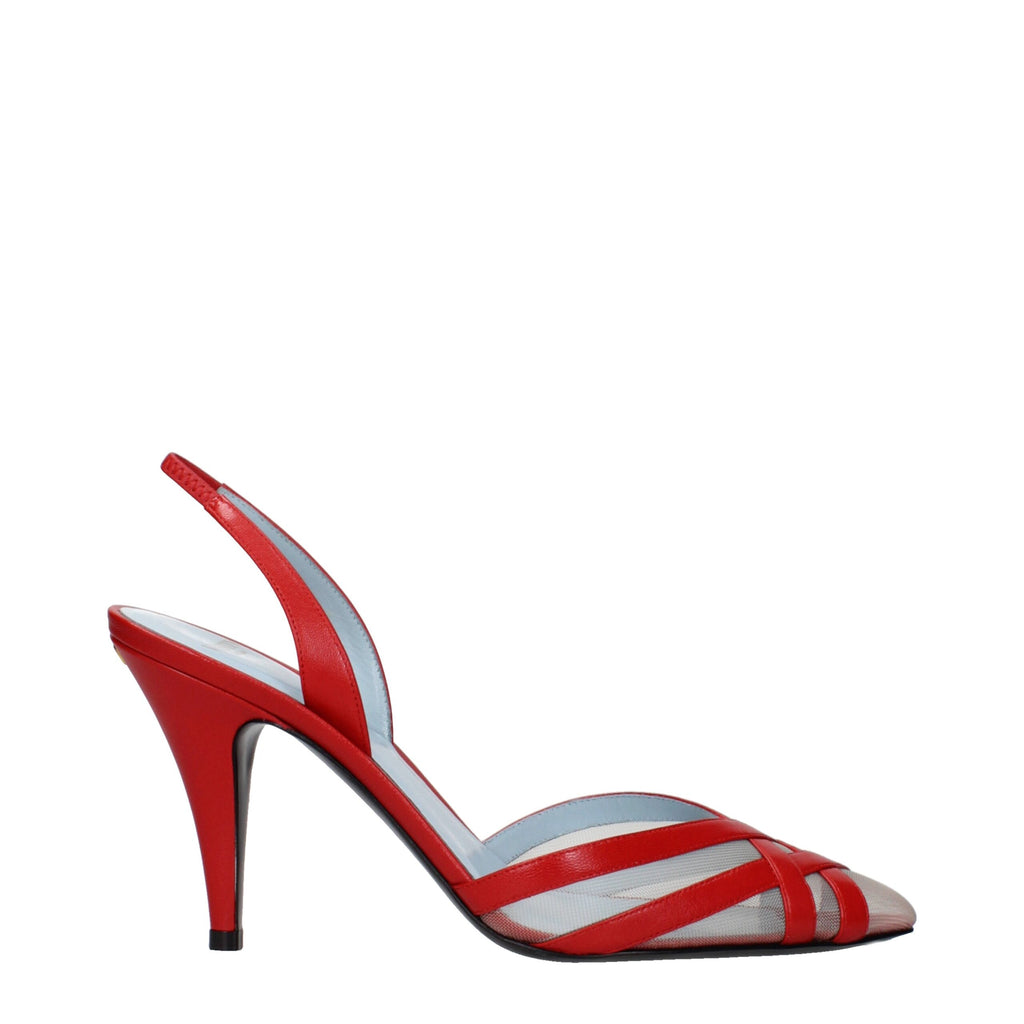 Red leather Valentino Garavani stiletto heel sandals with slim straps and elegant design, perfect for stylish occasions.