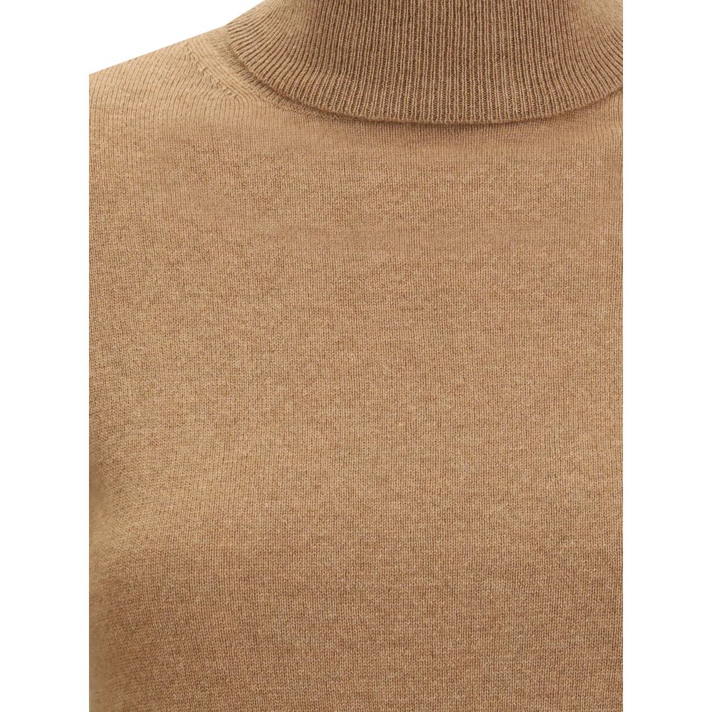Max Mara Brown Wool Turtleneck Max Mara