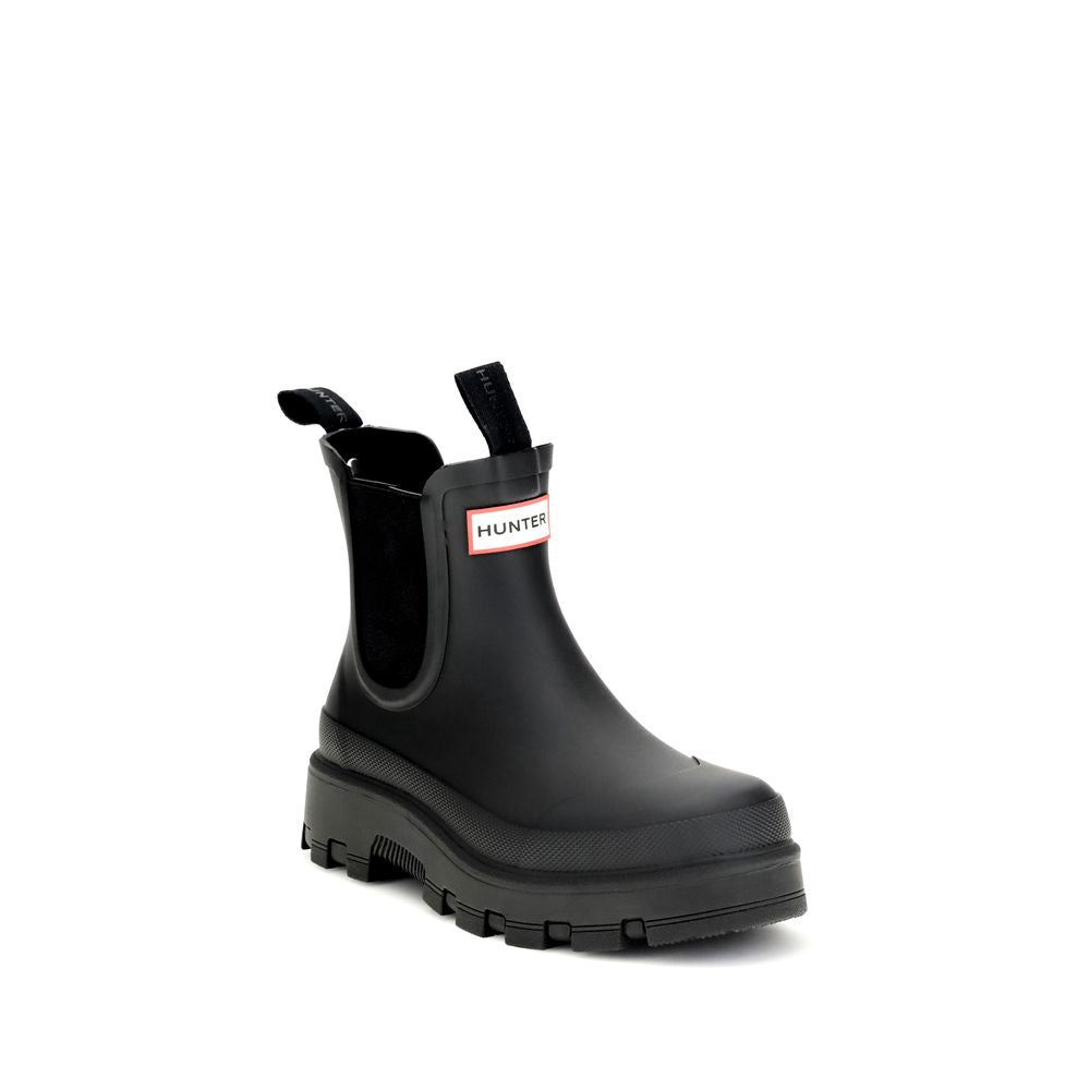 Hunter Black Rubber Chelsea Boots Hunter