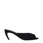 Black fabric flat sandals by The Attico featuring sleek design and minimalistic style, perfect for casual or chic summer looks.