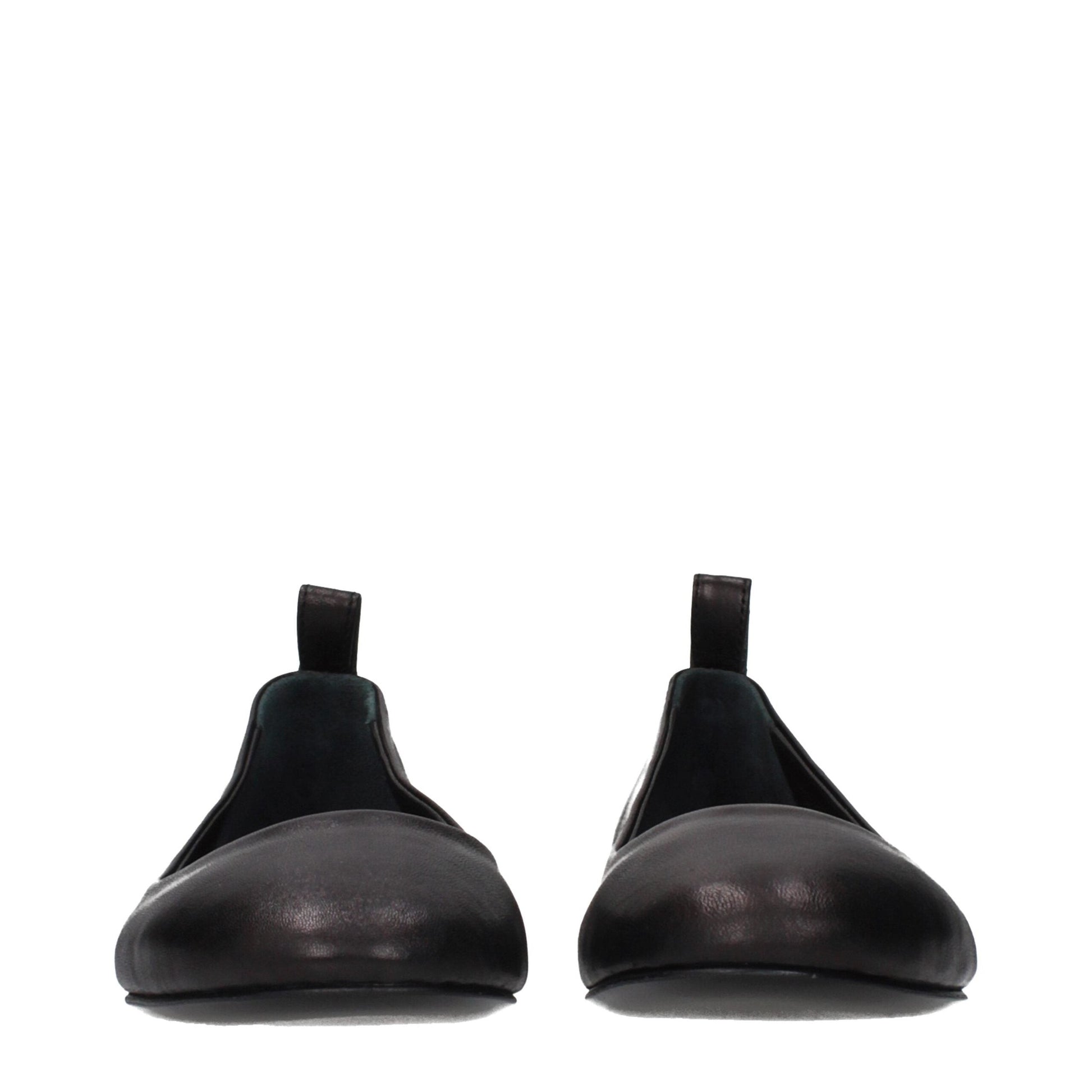 The Attico Black Leather Ballet Flats The Attico