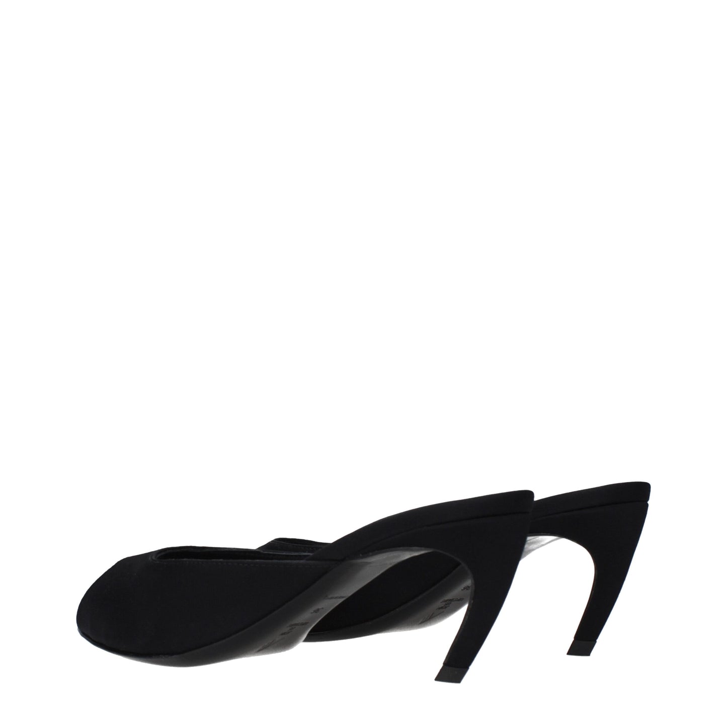 The Attico Black Fabric Flat Sandals The Attico