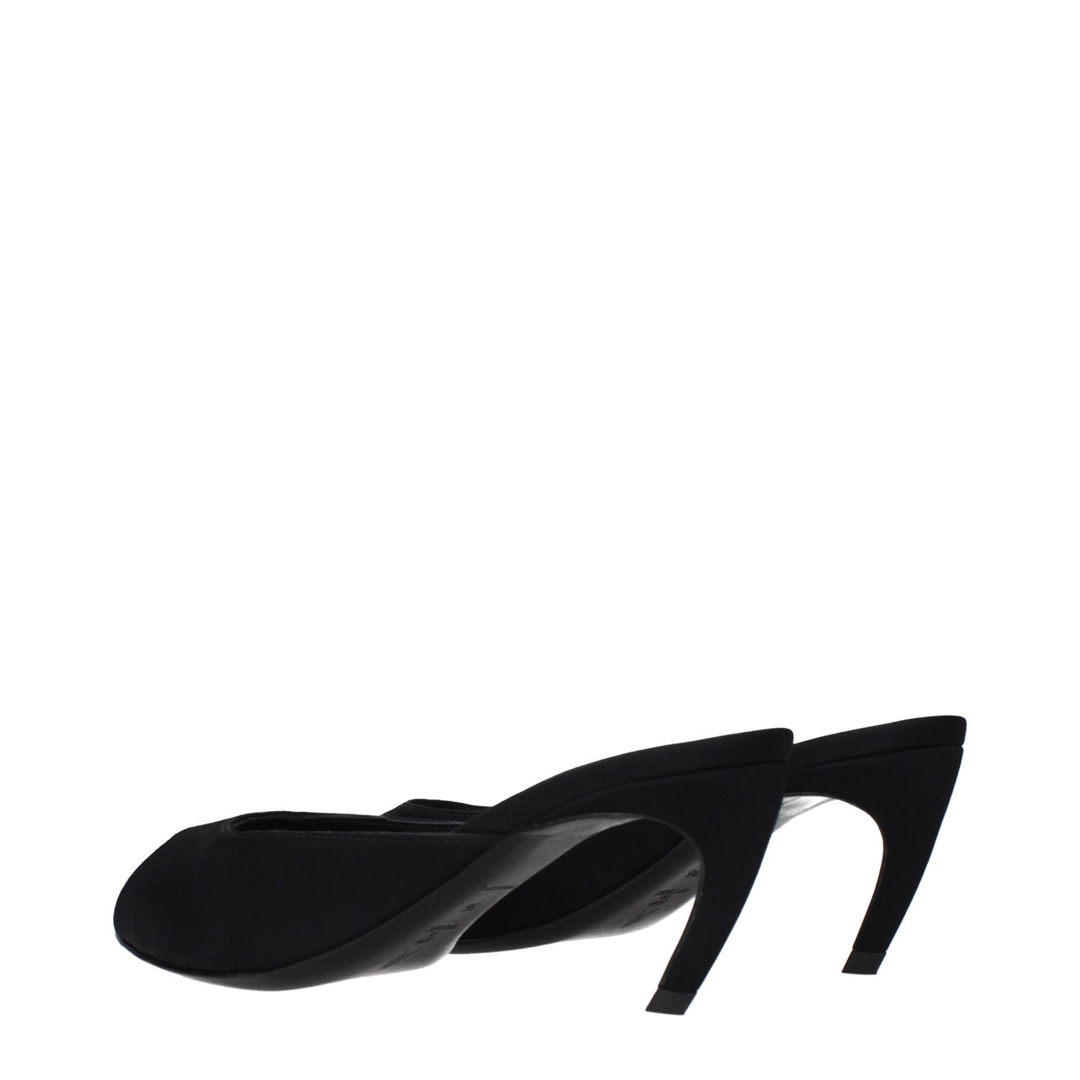 Black fabric flat sandals by The Attico with minimalist design and open toe, perfect for casual or chic summer looks.