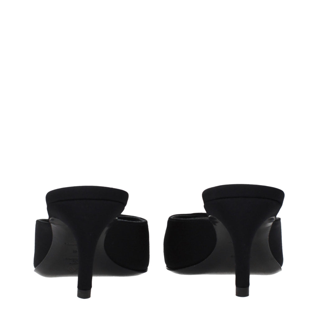 Black fabric flat sandals from The Attico with sleek design and open toe, perfect for casual or dressy summer outfits.