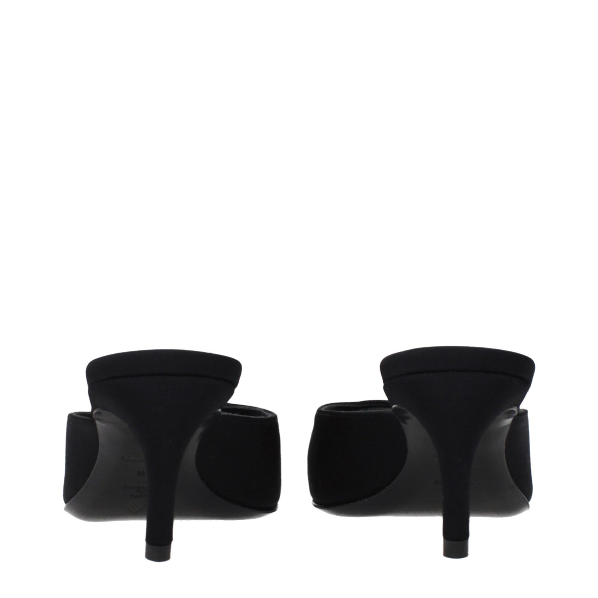 Black fabric flat sandals from The Attico with sleek design and open toe, perfect for casual or dressy summer outfits.