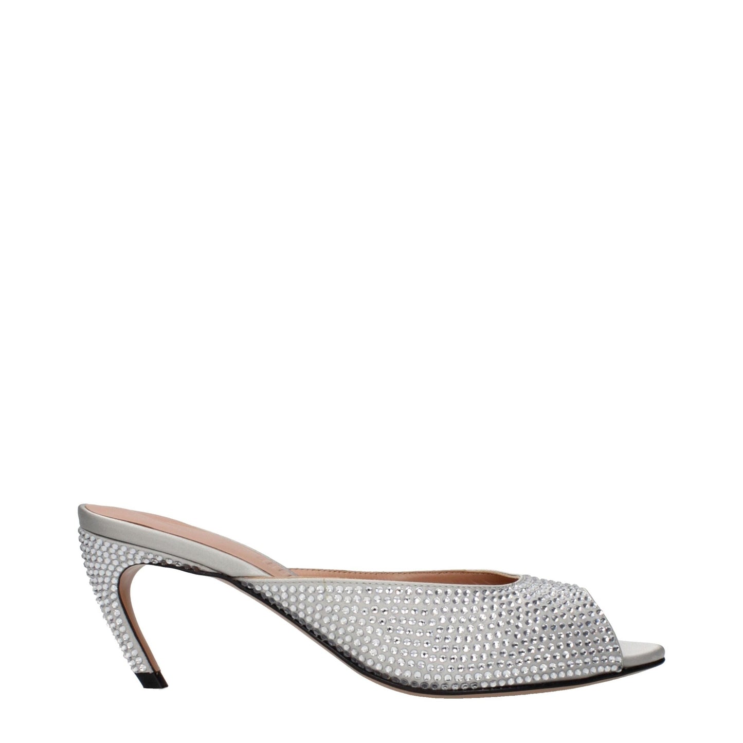 The Attico Gray Satin Stiletto Heel Sandals The Attico