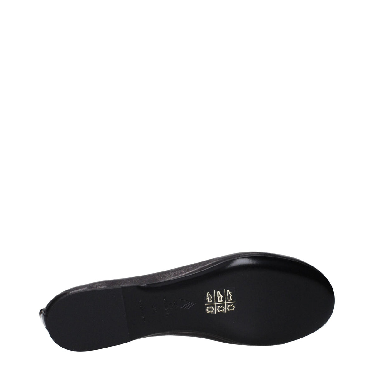 Black leather ballet flats by The Attico with pointed toes and a sleek, minimalist design.