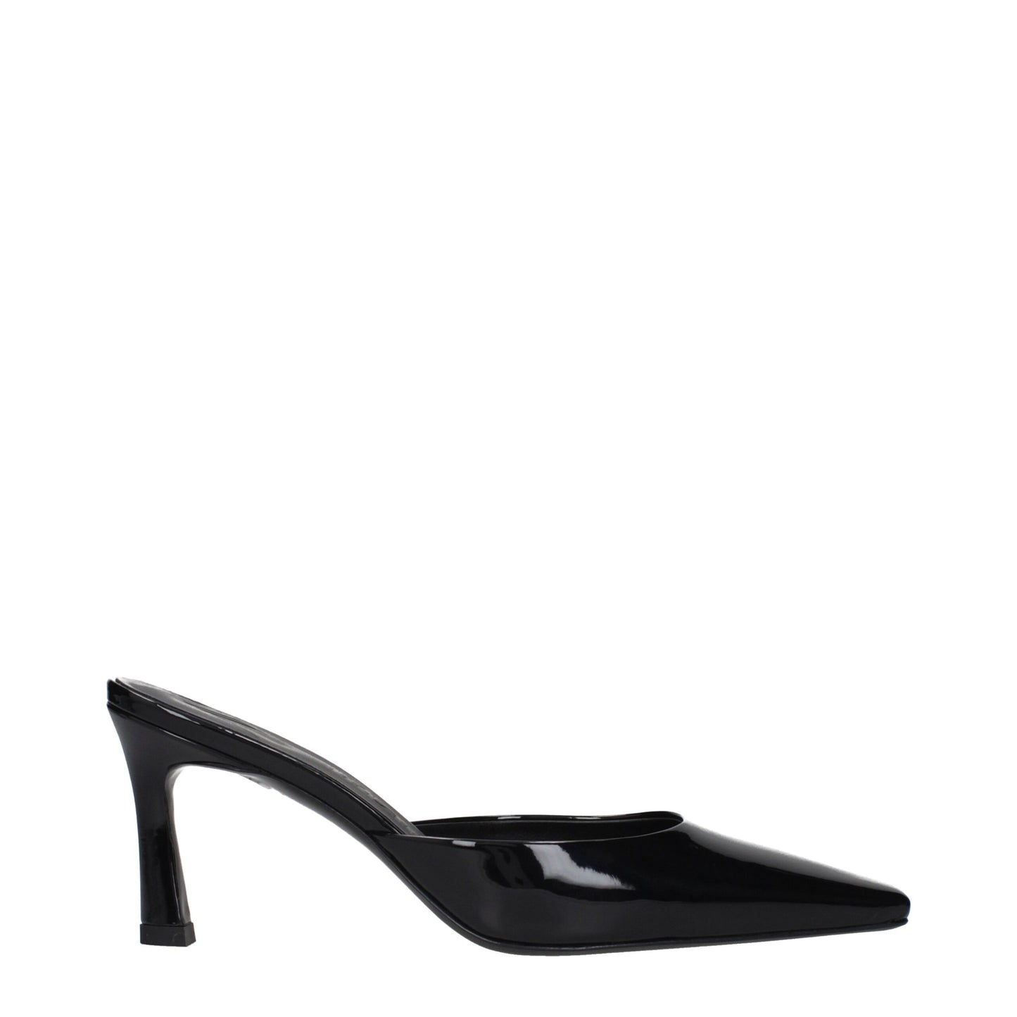The Attico Black Leather Flat Sandals The Attico