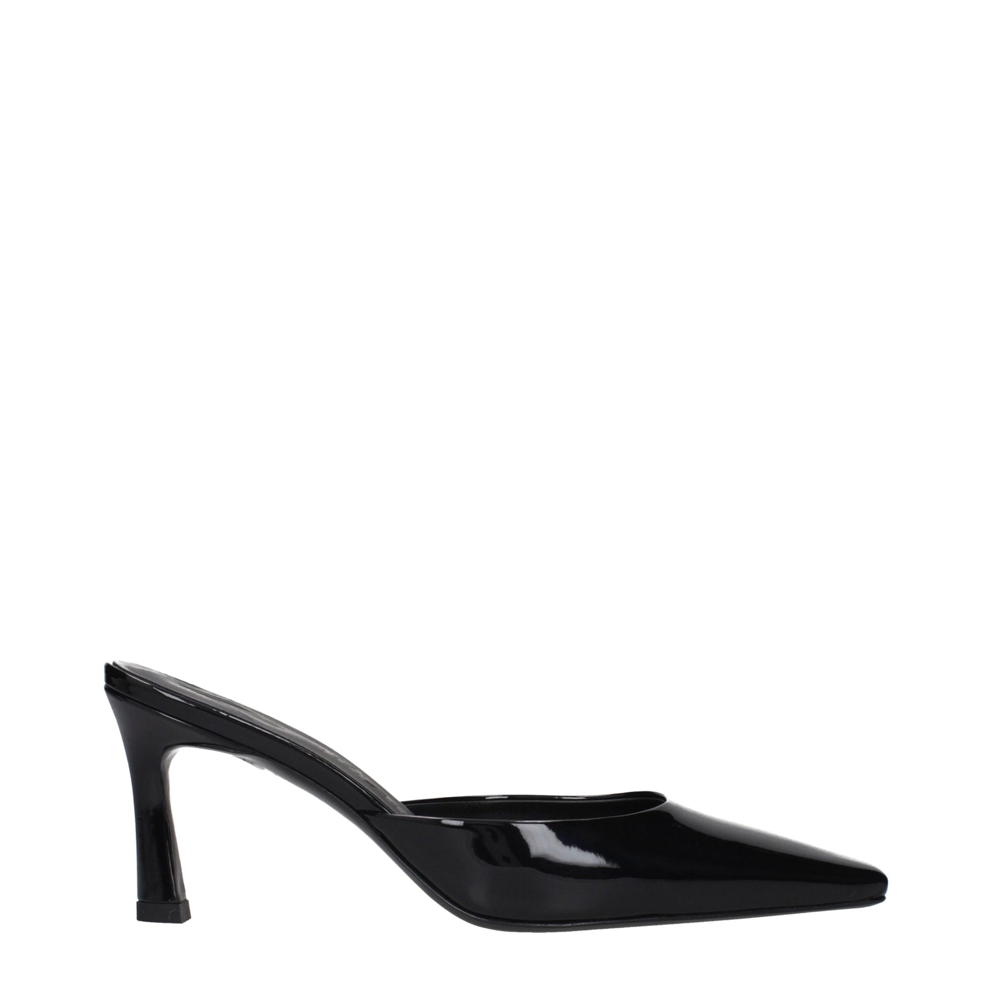 The Attico Black Leather Flat Sandals The Attico