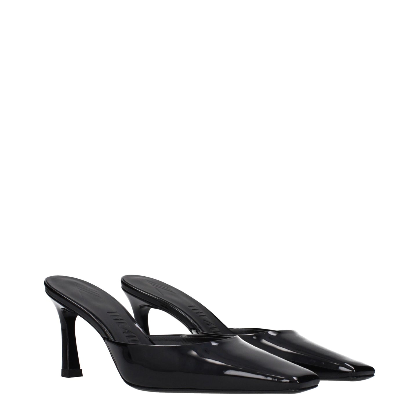 The Attico Black Leather Flat Sandals The Attico