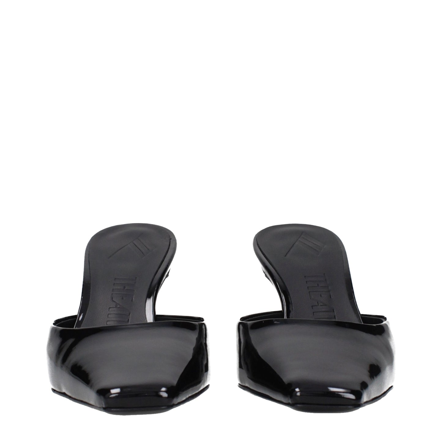 The Attico Black Leather Flat Sandals The Attico