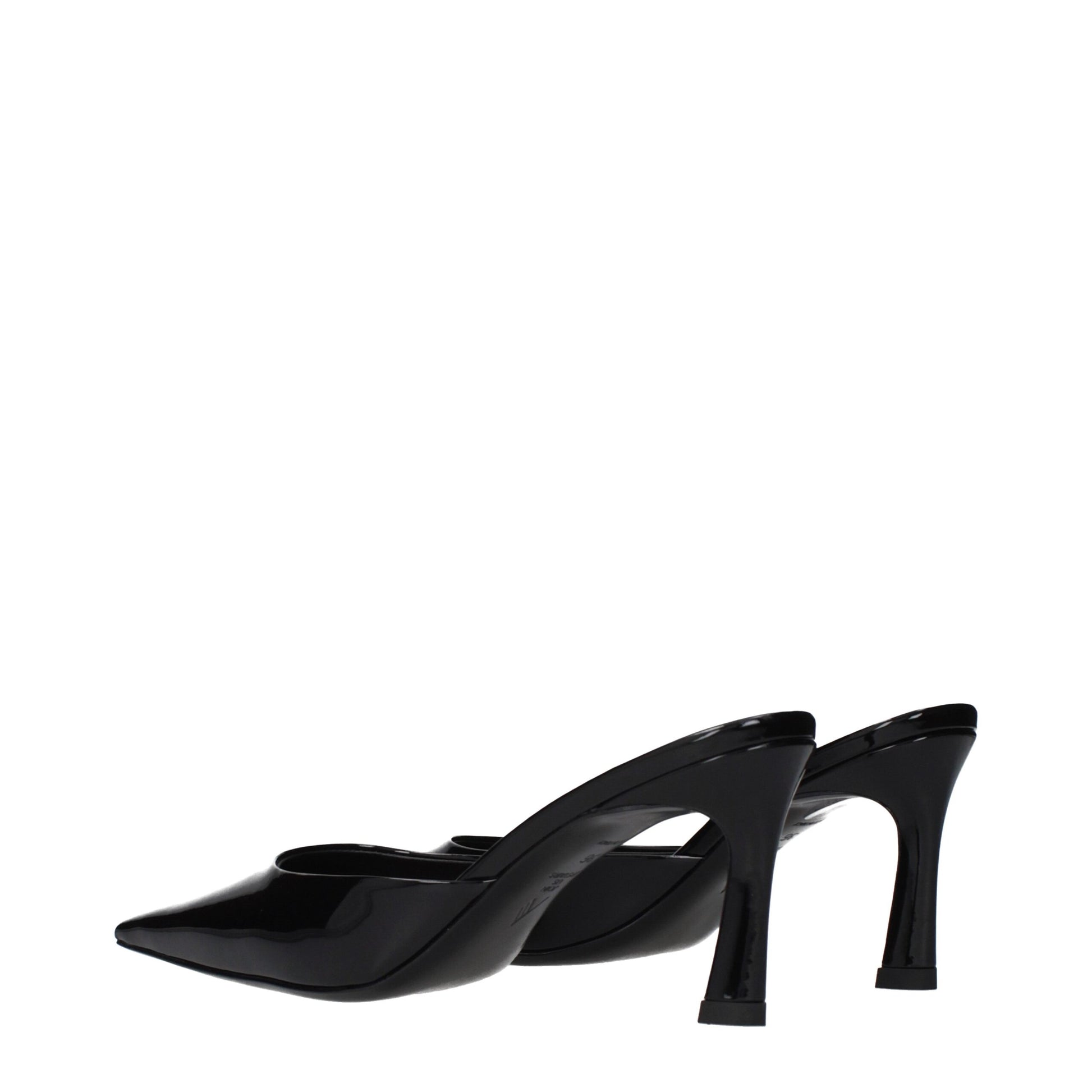 The Attico Black Leather Flat Sandals The Attico