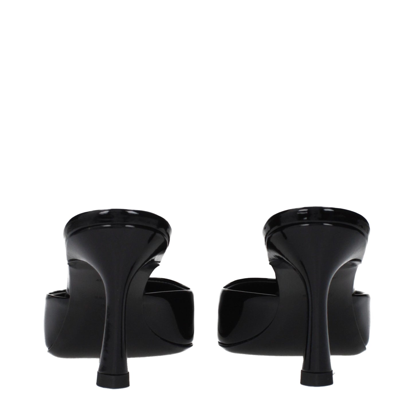 The Attico Black Leather Flat Sandals The Attico