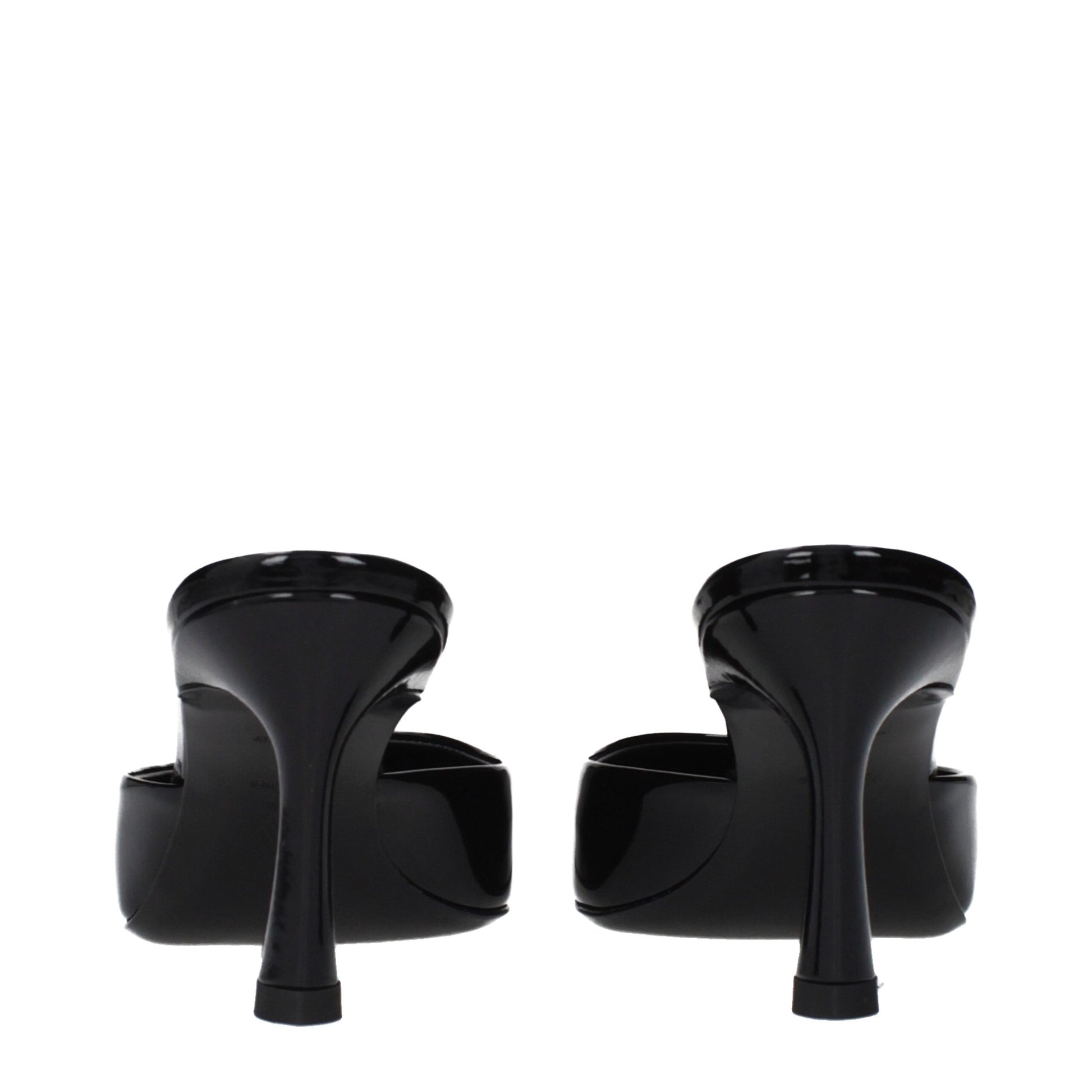 The Attico Black Leather Flat Sandals The Attico