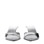 The Attico Gray Leather Flat Sandals The Attico