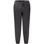 Black cotton women's sport trousers by Napapijri, shown with a relaxed fit and elastic waistband for comfortable casual wear.