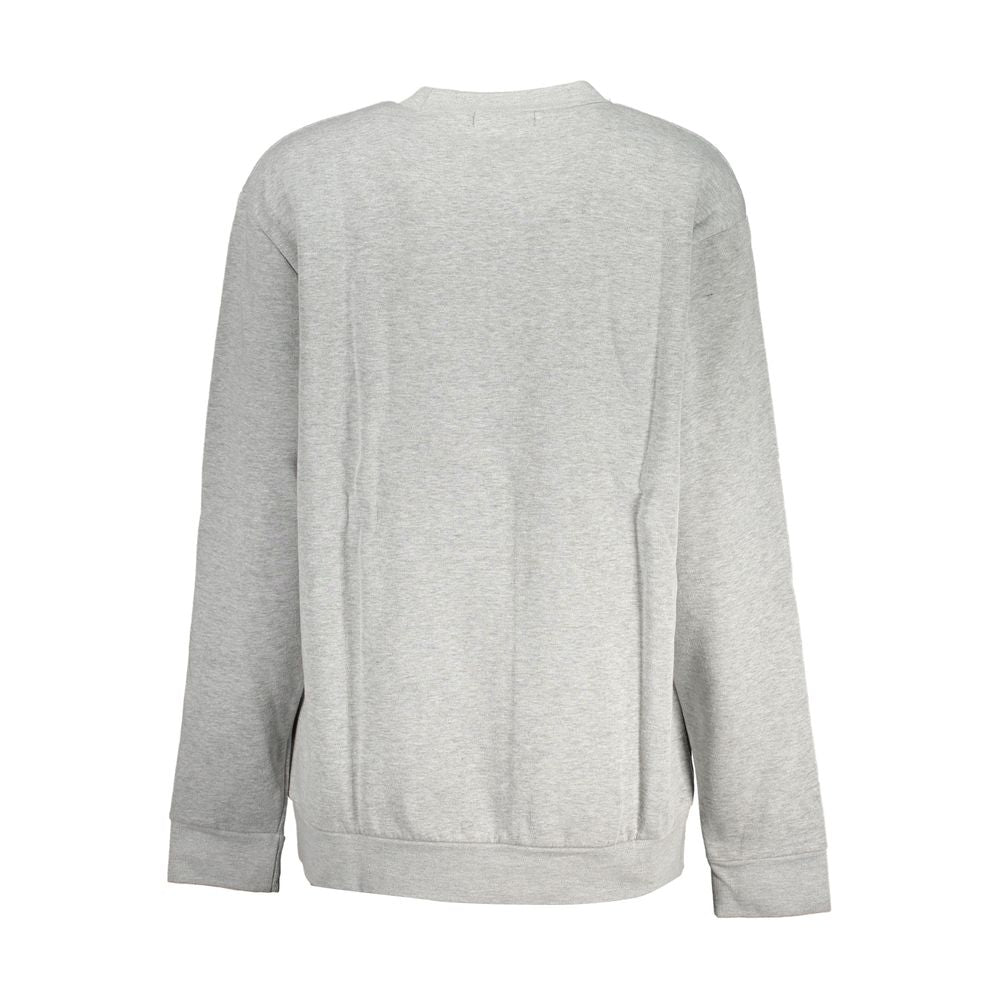 Cavalli Class gray polyester women's sweatshirt with a relaxed fit and crew neckline, featuring subtle branding details.