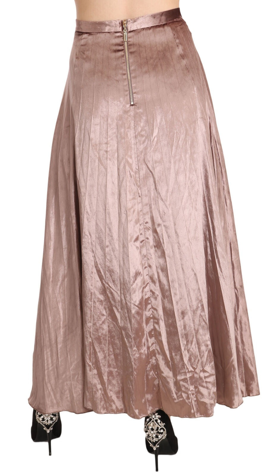 Mangano Chocolate Viscose High Waist A-line Maxi Skirt Mangano