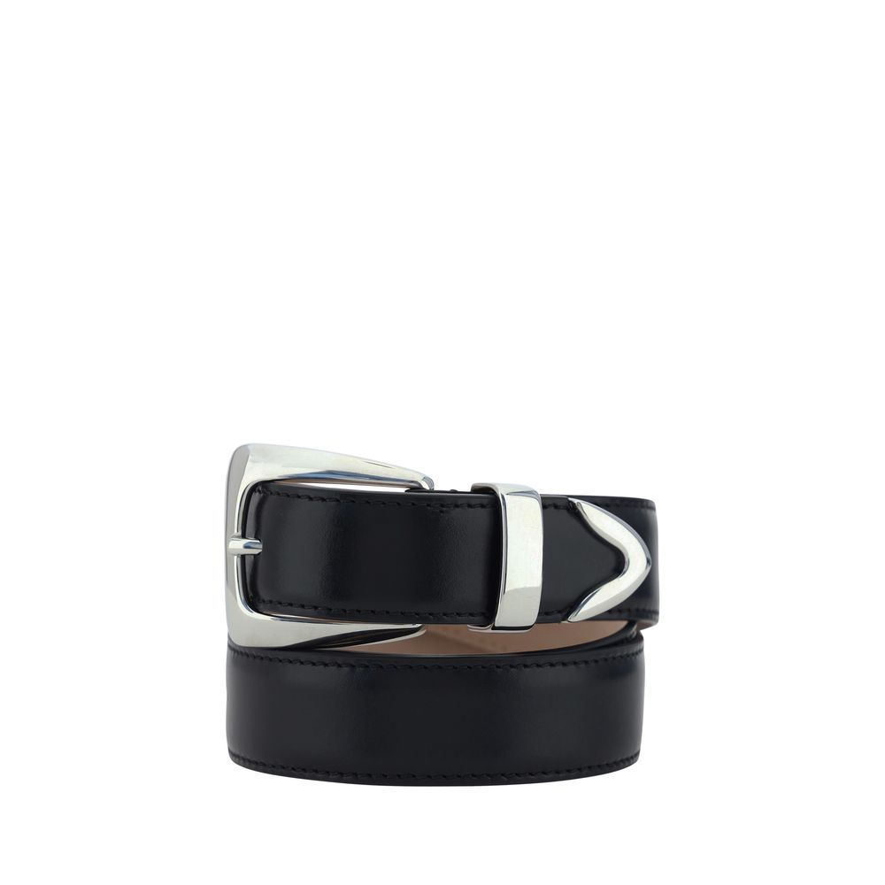 Khaite Black Calf Leather Bos Taurus Regular Belt Khaite