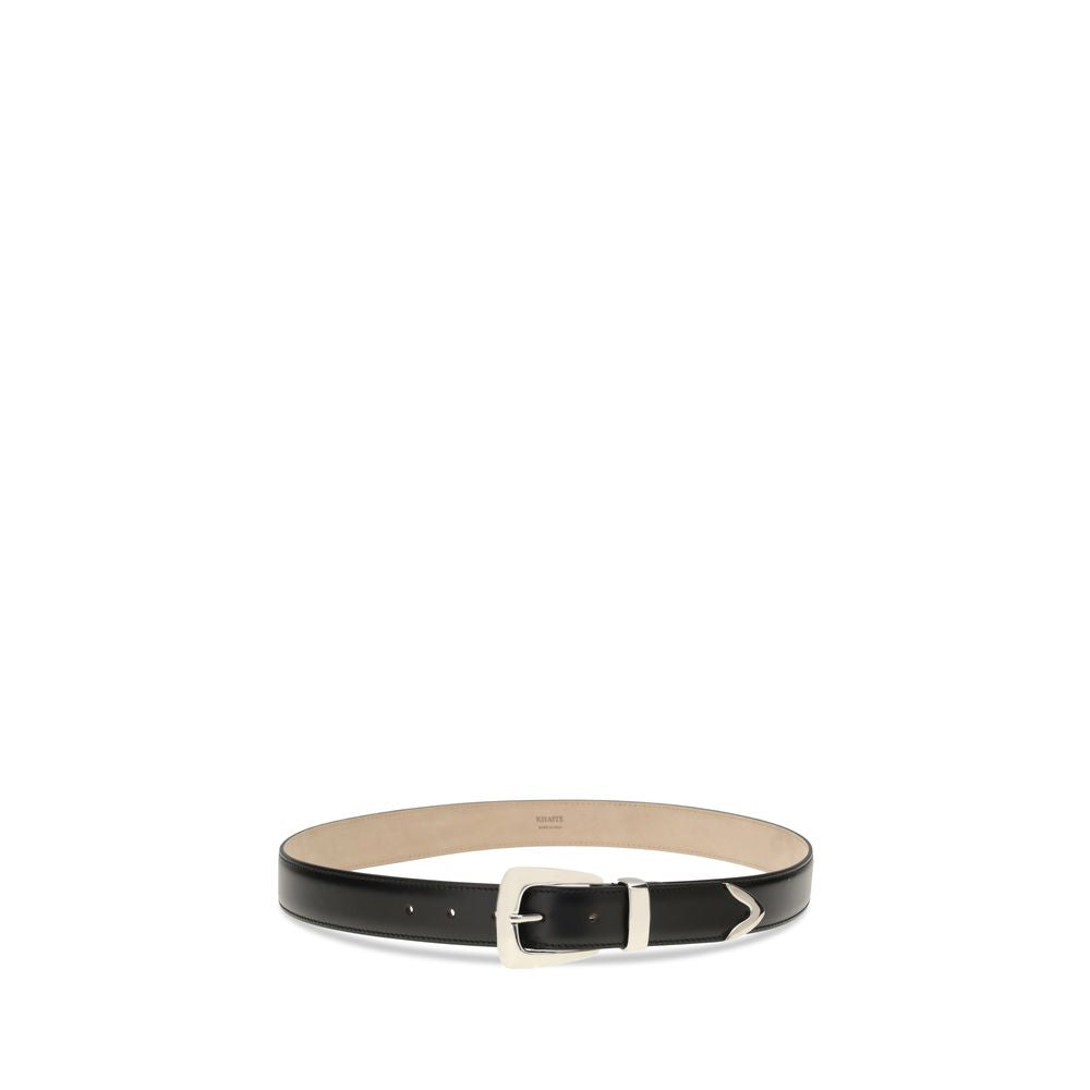 Khaite Black Calf Leather Bos Taurus Regular Belt Khaite